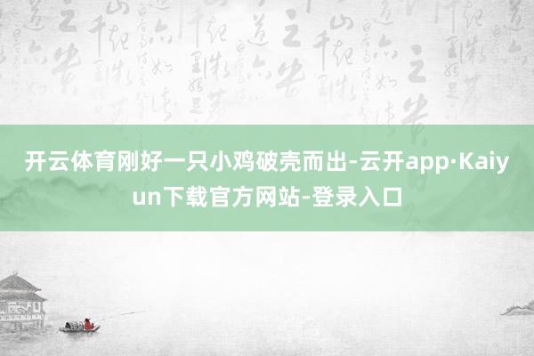 开云体育刚好一只小鸡破壳而出-云开app·Kaiyun下载官方网站-登录入口