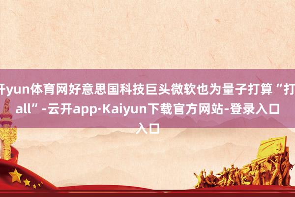 开yun体育网好意思国科技巨头微软也为量子打算“打call”-云开app·Kaiyun下载官方网站-登录入口