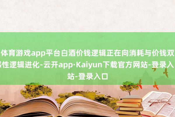 体育游戏app平台白酒价钱逻辑正在向消耗与价钱双感性逻辑进化-云开app·Kaiyun下载官方网站-登录入口