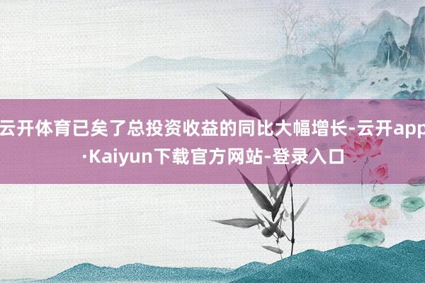 云开体育已矣了总投资收益的同比大幅增长-云开app·Kaiyun下载官方网站-登录入口